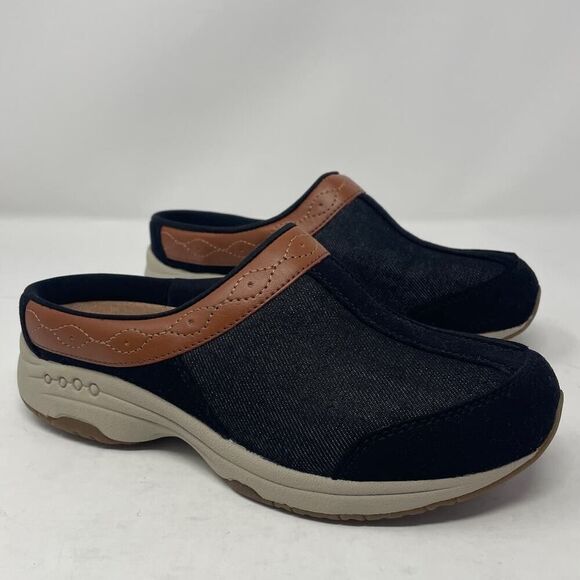 Easy Spirit Travel Coast Clogs 5.5 Womens Slip On Comfort Arch Support Black - Picture 1 of 10